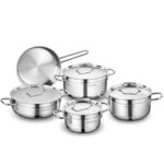 Korkmaz Turkish Alfa 9 Pcs Stainless Steel Cookware Set