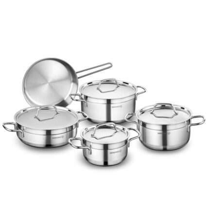 Korkmaz Turkish Alfa 9 Pcs Stainless Steel Cookware Set