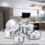 Korkmaz Turkish Alfa 9 Pcs Stainless Steel Cookware Set - Image 6