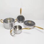 HAMMERED STAINLESS STEEL COOKWARE WITH STAY COOL HANDLE PREMIUM INDUCTION - Image 6
