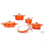 5PCS ENAMEL CAST IRON COOKWARE SET