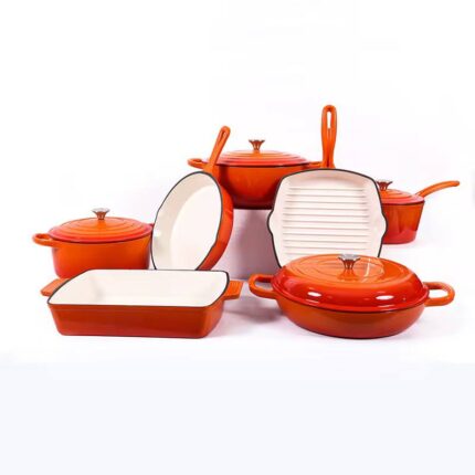 7PCS ENAMEL CAST IRON COOKWARE SET