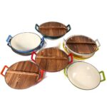 36CM ENAMEL CAST IRON WOK PAN - Image 15