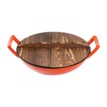 36CM ENAMEL CAST IRON WOK PAN - Image 5