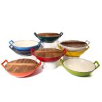 36CM ENAMEL CAST IRON WOK PAN - Image 2