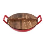 36CM ENAMEL CAST IRON WOK PAN - Image 4