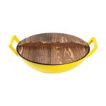 36CM ENAMEL CAST IRON WOK PAN - Image 10