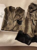 Luxury High End Leopard Print Ice Silk Women’s Pajamas