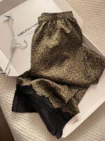 Luxury High End Leopard Print Ice Silk Women’s Pajamas - Image 4