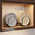Kitchen Plate Holder Organizer – Cabinet Space Saver Dinner Dish Storage Rack - Image 7