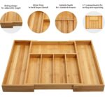 Bamboo Drawer Organizer – Large Expandable Natural Cutlery Tray - Image 5