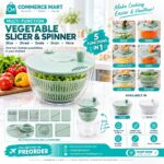 5-in-1 Multi-Function Vegetable Slicer, Shredder & Salad Spinner