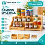 3-Tier Expandable Bamboo Spice Rack – Smart Kitchen Storage Organizer