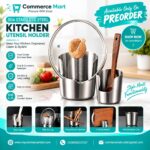 304 Stainless Steel Multipurpose Kitchen Utensil & Pot Lid Holder