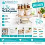5-Tier Multi-Purpose Shelf Organizer – Space-Saving Storage Rack