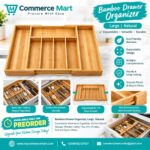 Bamboo Drawer Organizer – Large Expandable Natural Cutlery Tray