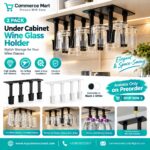 2-Pack Under Cabinet Wine Glass Holder – No-Drill Space-Saving Storage