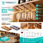 Translucent Wine Glass Rack – Stylish Under-Cabinet Glass Holder (Amber & Grey)