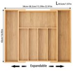 Bamboo Drawer Organizer – Large Expandable Natural Cutlery Tray - Image 3