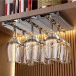 Translucent Wine Glass Rack – Stylish Under-Cabinet Glass Holder (Amber & Grey) - Image 3