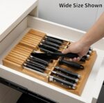 Large Bamboo In-Drawer Knife Block Organizer – Holds Up to 16 Knives + Sharpening Steel - Image 8