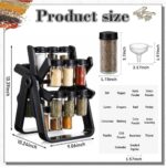 360° Rotating Spice Rack with 18 Glass Jars – Black | Complete Kitchen Spice Organizer - Image 4