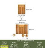 Bamboo Drawer Organizer – Large Expandable Natural Cutlery Tray - Image 14