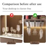Translucent Wine Glass Rack – Stylish Under-Cabinet Glass Holder (Amber & Grey) - Image 5
