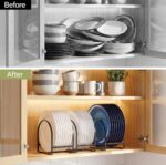 Kitchen Plate Holder Organizer – Cabinet Space Saver Dinner Dish Storage Rack - Image 12