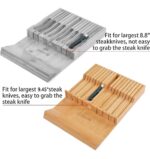 Large Bamboo In-Drawer Knife Block Organizer – Holds Up to 16 Knives + Sharpening Steel - Image 7