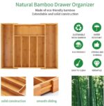 Bamboo Drawer Organizer – Large Expandable Natural Cutlery Tray - Image 12
