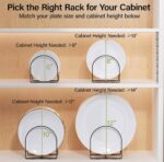 Kitchen Plate Holder Organizer – Cabinet Space Saver Dinner Dish Storage Rack - Image 10