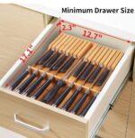 Large Bamboo In-Drawer Knife Block Organizer – Holds Up to 16 Knives + Sharpening Steel - Image 4
