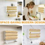 4-in-1 Plastic Wrap Dispenser & Kitchen Organizer with Cutter - Image 2