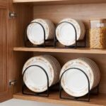 Kitchen Plate Holder Organizer – Cabinet Space Saver Dinner Dish Storage Rack - Image 9